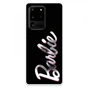 Funda para Samsung Galaxy S20 Ultra Oficial de Mattel Logo Barbie Silicona Negra