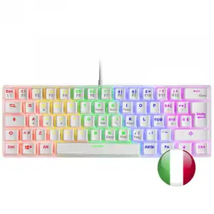 Mars Gaming MK60 Teclado Mecánico Blanco FRGB Switch Marrón Layout Italiano