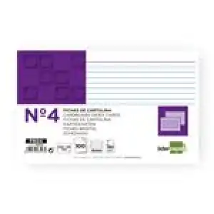 Paquete de 100 Fichas Liderpapel rayadas Nº4