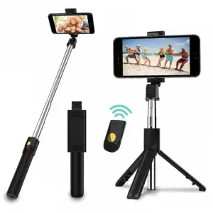 Smartek SMTK-107B Pack Palo Selfie + Tripode + Mando Control Remoto