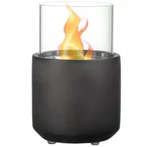 Biochimenea De Hormigón Vidrio Borosilicato Alto Homcom Ø12x19cm-gris