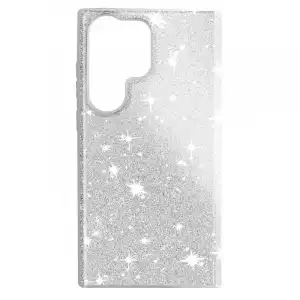 Carcasa Purpurina Para Samsung Galaxy S23 Ultra Desmontable Plateado