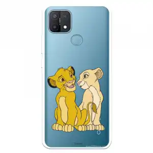 Funda Para Oppo A15 Oficial De Disney Simba Y Nala Silueta El Rey León