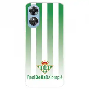 Funda Para Oppo A17 Del Real Betis Balompié Fondo Rayas Verdiblancas - Licencia Oficial Real Betis Balompié