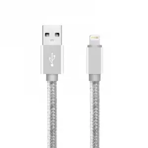 Nueboo Cable de Nylon Micro-USB a 8 Pin Macho/Macho 30cm Gris
