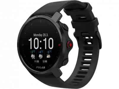 Reloj deportivo - Polar Grit X, Negro, Bluetooth, 1.2", GPS, Brújula, Altímetro, Smart Coaching