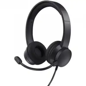 Trust HS-260 Auriculares Alámbrico de Oficina/Centro de llamadas USB-ENC para PC Negro