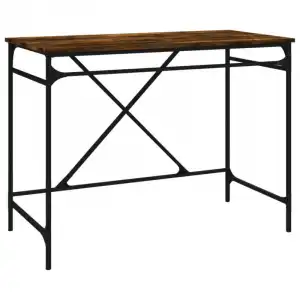 Vidaxl Escritorio Hierro Madera Contrachapada Roble Humo 100x50x75 Cm