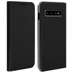Avizar Flip Book Cover Funda Negra para Samsung Galaxy S10 Plus