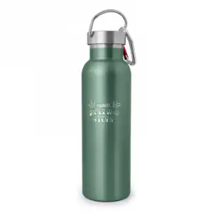 Botella Térmica Runbott Rolling Stone 600ml. Acero Inoxidable Con Doble Capa De Vacío Cerámica. Incluye Mosquetón, Verde