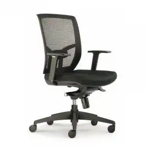 Euromof Chicago Silla de Oficina con Soporte Lumbar y Ruedas Blandas Negra