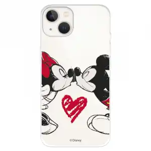 Funda para iPhone 14 Oficial de Disney Mickey y Minnie Beso Clásicos Disney