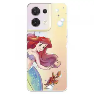 Funda Para Oppo Reno 8 Oficial De Disney Ariel Y Sebastián Burbujas - La Sirenita
