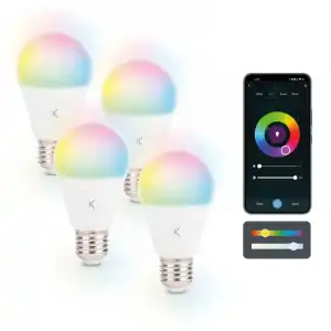 Ksix Bombilla Smartled A60 E27 9W 806Lm RGB+CCT 4 Unidades
