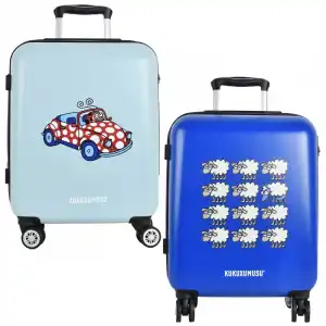 Kukuxumusu Set 2 Maletas De Viaje 4 Ruedas 360º, Candado, 56,5x42x21 Cm Azul Turquesa Y Azul Oscuro