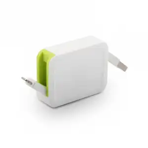 Muvit Cable USB-Lightning MFI 2.4A Retráctil hasta 80cm Blanco/Verde