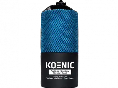 Toalla - Koenic Microfibra, 80x40cm, Poliéster y nylon, Súper absorción, Azul