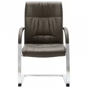 VidaXL Silla de Oficina Voladiza de Cuero Sintético Gris