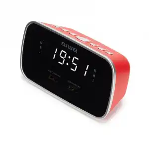 Aiwa CRU-19 Radio Despertador 2xUSB Rojo