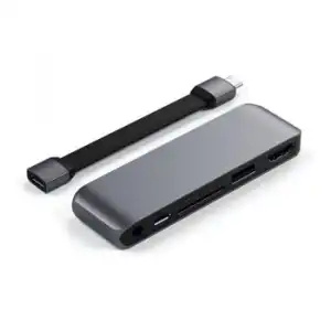 Hub Para Ipad Usb C A Hdmi, Usb, Usb-c 60w, Tarjetas, Toma Jack Satechi Gris
