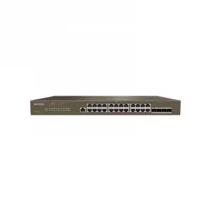 Tenda TEG5328F Switch Gestionado L3 24 Puertos RJ-45 Gigabit + 4 Puertos SFP 1U Negro