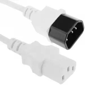 Bematik Cable de Alimentación Eléctrico IEC-60320 C13 a C14 3m Blanco