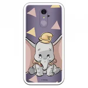 Funda Oficial Disney Dumbo Silueta Transparente Para Lg Q7