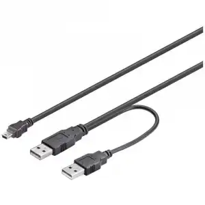 Goobay Cable Mini USB a 2xUSB 2.0 50cm Negro