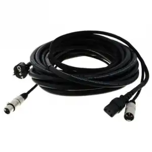 Audibax Cable XLR Macho a XLR Hembra 10m + Toma 220V