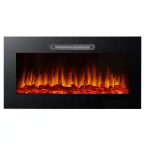 Chimenea Eléctrica De Pared Empotrable 2000w Kekai Alabama 91.4x14x48 Cm Efecto Llama