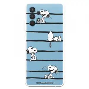 Funda Oficial de Peanuts Snoopy Rayas para Samsung Galaxy A32