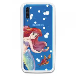 Funda Oficial Disney Sirenita Y Sebastián Transparente Para Samsung Galaxy A70 - La Sirenita
