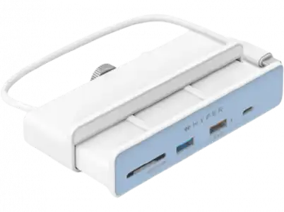 Hub USB - Hyper HD34A8, 6 Puertos en 1, USB-C, 10 Gbit/s, Blanco