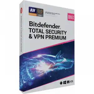 Bitdefender Total Security & VPN Premium Licencia 1 Año 10 Dispositivos Descarga Digital