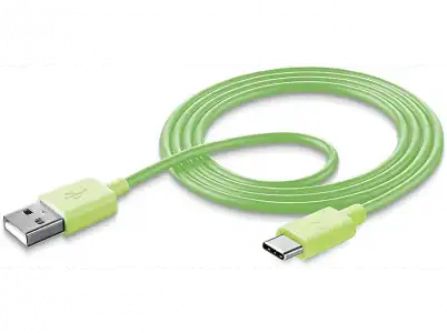 Cable USB - CellularLine USBDATATYCSMART, 1 m, A, C, Verde