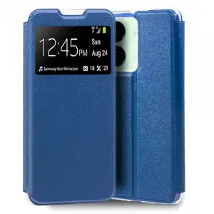 Cool Funda Flip Cover Liso Azul para Xiaomi Redmi 13C/Poco C65