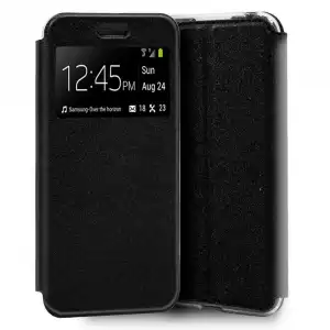 Cool Funda Flip Cover Liso Negro para Xiaomi Mi 9 Lite