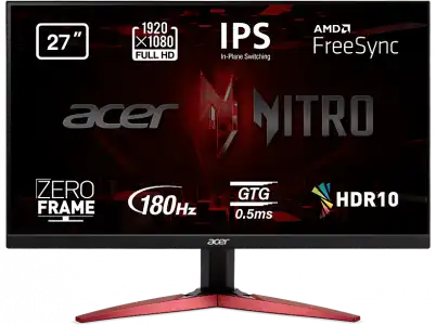Monitor gaming - Acer KG271 M3, 27" Full HD, 1 ms, 180 Hz, 2 x HDMI(2.0)+ DisplayPort(1.2)+ Altavoz, AMD FreeSync Premium