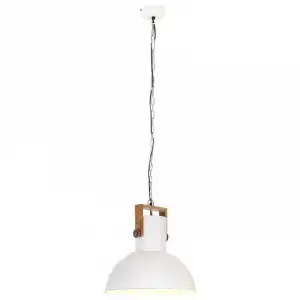 VidaXL Lámpara Colgante Industrial Redonda 52cm E27 Blanco