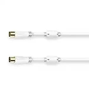 Cable de antena - Hama 00205248, Coaxial, 100 dB, 5 m, Blanco