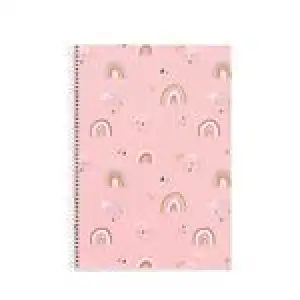 Cuaderno escolar Miquelrius Rainbow rosa cuadrícula