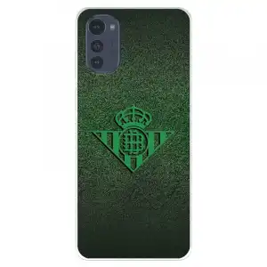 Funda Para Motorola Moto E32 Del Real Betis Balompié Escudo Verde Fondo Trama - Licencia Oficial Real Betis Balompié