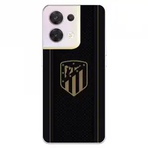 Funda Para Oppo Reno 8 Del Atlético De Madrid Escudo Dorado Fondo Negro - Licencia Oficial Atlético De Madrid