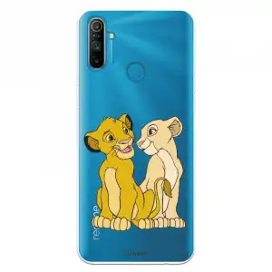 Funda Para Realme C3 Oficial De Disney Simba Y Nala Silueta - El Rey León
