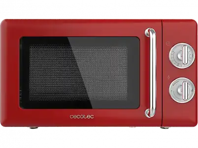 Microondas - Cecotec ProClean 3010 Retro Red, 700 W, 6 niveles, Retro, 20 L, Red