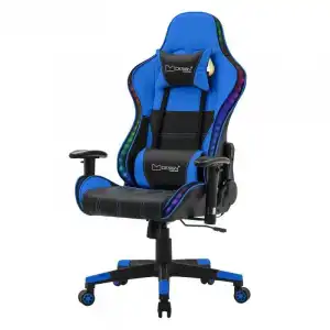 ML-Design Silla Gaming LED RGB con Altavoces Bluetooth Azul