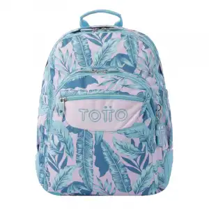 Mochila Escolar Totto Plantas Tropicales Crayoles Verde