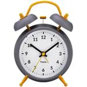 Reloj Despertador Retro Gris/Amarillo