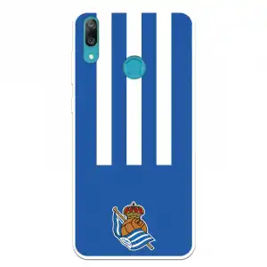 Funda Para Huawei Y7 2019 Del Real Sociedad De Fútbol Real Rayas Verticales - Licencia Oficial Real Sociedad De Fútbol