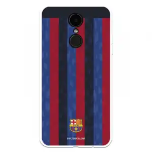 Funda Para Lg K8 2017 Del Fc Barcelona Fondo Rayas Verticales - Licencia Oficial Fc Barcelona